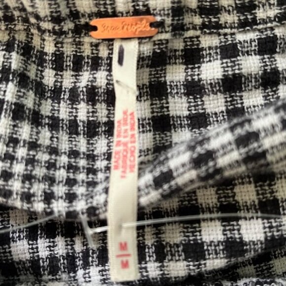 Free People Chrissie Mini Skirtall Dress in Black/White Gingham Medium NWOT - Picture 13 of 16